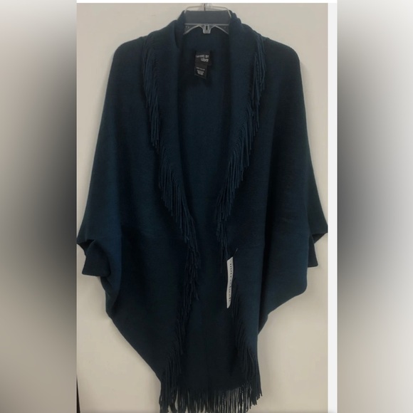 Layers By Lizden Women’s Shawl shrug poncho cape/cocoon Fringed plus O/S - Picture 4 of 6